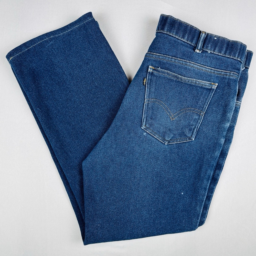 Vintage 80s Levi's With A Skosh More Room Jeans 33x27‎ Blue Tab Dark Wash